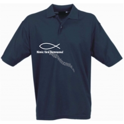 Tricou Polo bleumarin barbati Nimic fara Dumnezeu!